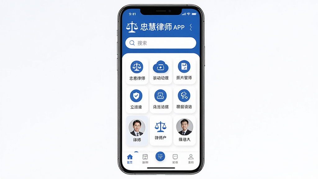 �һ���ʦAPP������չʾ���ֻ���Ļ���У����沼��Ϊ����Ʒ��Logo�����������в�����ͼ�����񣬵ײ������˵��������Ű������������Ϊ�ִ�����������ɫ��ϸ�ڰ���������ƽͼ�ꡢ��ѯ��ť����ʦͷ��Ƭ�����ʸ��壬�ɾ����޶���Ԫ��