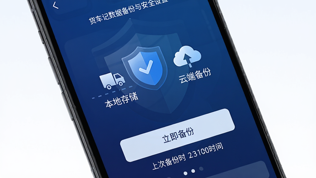 �ֻ���Ļ��ʾ�����ǵ����ݱ����밲ȫ����ҳ�棬����������һ������ͼ�꣬�Ա����ֱ�ע�����ش洢���͡��ƶ˱��ݡ����·��С��������ݡ���ť���ϴα���ʱ�䡣����Ϊ����ɫ���䣬���ȫ�ɿ���ϸ�ڸɾ��������������޶���Ԫ�ء�