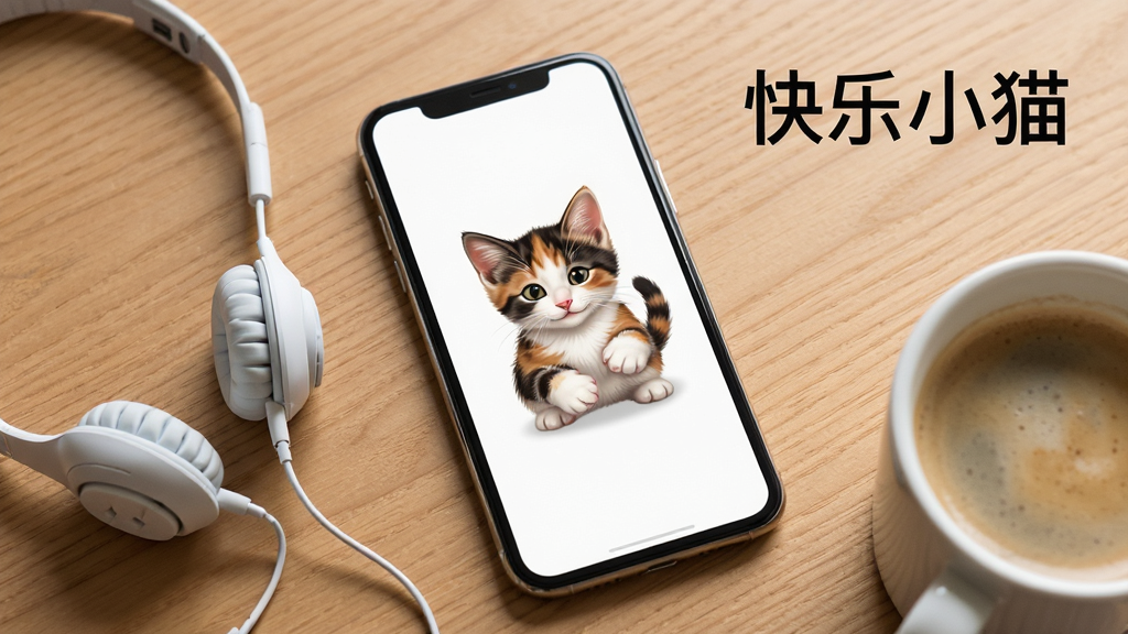 һ�������ֻ���Ļ����ʾ�ſ���Сè��Ӧ�ý��棬һֻС��è������Ļ������ˣ���ֻ��Ա߷��Ŷ�����һ�����ȣ�������ľ�����棬�������Ϸ��ü�������д�š�����Сè��������������������Ȼ����������ϸ����ʵ�����ʸ��壬�ɾ��޶�����Ʒ