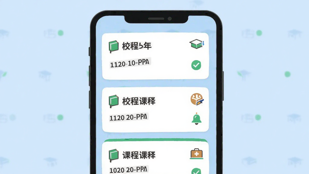 һ����ƽ���廭������Ϊ�ֻ���Ļ����ʾ���У԰��Ϣ��Ƭ����Ƭ���пγ����ơ�ʱ����֪ͨͼ�꣬����Ϊ�������У��Ű����룬���Ϊ����У԰�磬ϸ�ڰ�������ɫ��������ɫ��Ƭ����ɫ��׺�����ʸ��壬�ɾ����޶���Ԫ��