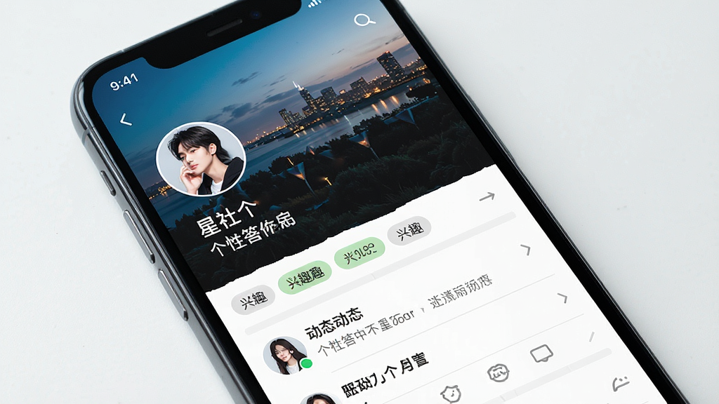 һ��չʾ���������ҳ������ֻ���ͼ�������а����û�ͷ�񡢱���ͼ������ǩ������Ȥ��ǩ�Լ���̬�б��������Ű����ۣ����ʱ�У����ʸɾ����޶���Ԫ��