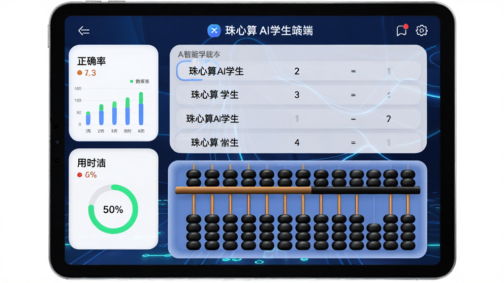 ������Aiѧ����AI���ܳ�����棬����Ϊƽ���豸��Ļ��ʾ��̬���ɵ�������Ŀ�б��������Ϸ�Ϊ��Ŀ�����·�Ϊ�������̲��������Ű������ʾ��ȷ�ʺ���ʱͳ�ƿ�Ƭ�����Ƽ������磬ϸ�ڰ�������ͼ���ͽ��Ȼ������ʸ���ɾ��޶���Ԫ��