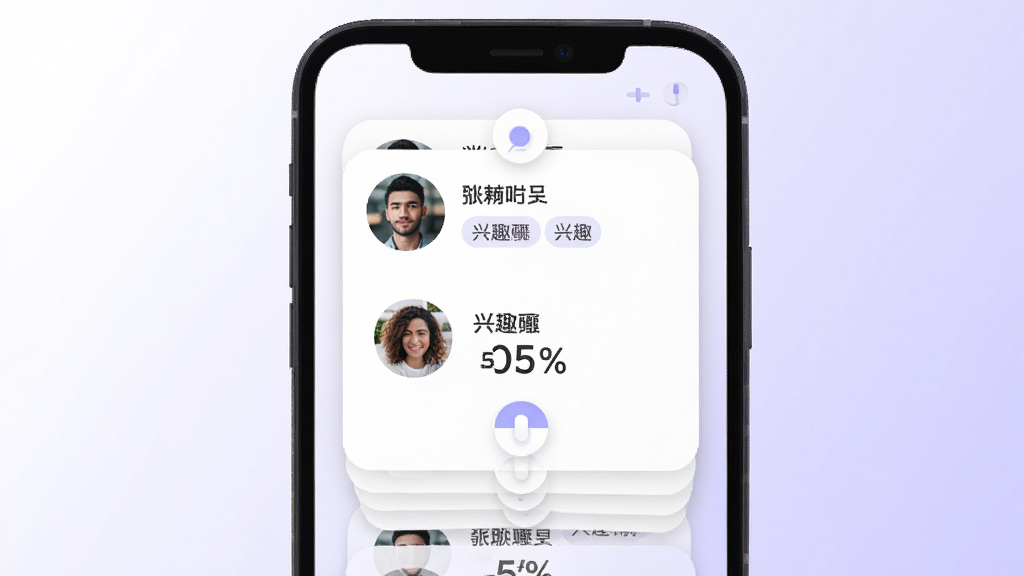 ������������Խ��棬�ֻ���Ļ��ʾ�����û���Ƭ���ţ���Ƭ����ͷ���ǳƺ���Ȥ��ǩ������Ϊ��ɫ�뵭��ɫ���䣬����Ϊ���п�Ƭʽ����������죬ϸ�ڰ�������ͼ���ƥ��ٷֱ����֣����ʸɾ�����