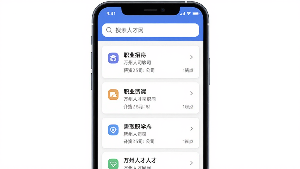 �����˲������������棬����Ϊ�ֻ���Ļչʾ��Ƹ��Ϣ�б������ֲ������½ṹ�Ϸ�Ϊ�������·�Ϊְλ��Ƭ���Ű���������������Լ�ִ���ƽ����ϸ�ڰ���ְλ����н�ʹ�˾�ص��ͼ�꣬���ʸ���ɾ��޶���Ԫ��