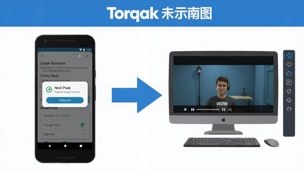 һ��չʾ Torqak ʹ��ָ�ϵ�ʾ��ͼ�������Ϊ���������֣�����ǰ�׿�ֻ���װ���棬��ʾȨ�����赯���ʹ洢·������ѡ��Ҳ���ģ�������н��棬չʾ���Զ˲��Ż��棬�м��ü�ͷ���ӱ�ʾ�������̣�������Ϊ��Ϣͼ��ʽ�廭����ɫ�����׻�Ϊ������ͼ�������򣬻��ʸɾ����壬�޶���Ԫ��