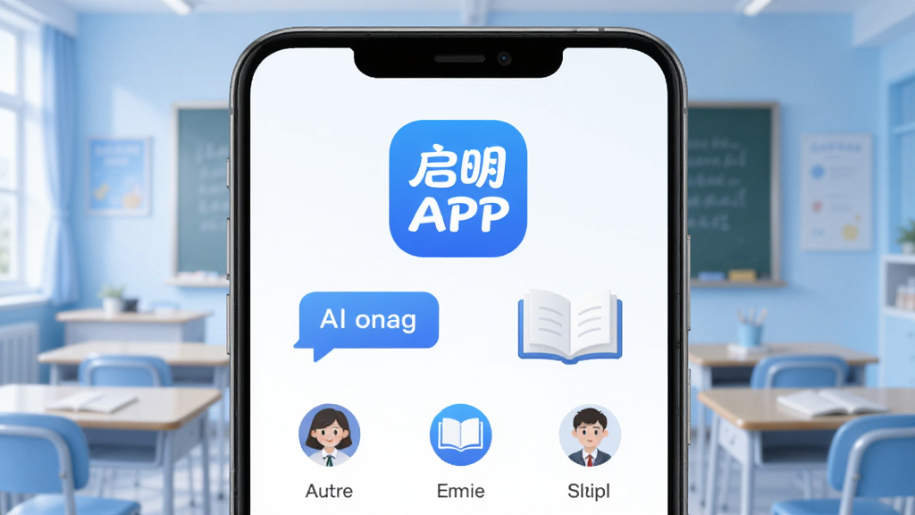 ����Ϊһ����׿�ֻ���Ļչʾ����ͬѧAPP�����棬����Ϊ�ֻ����з��ã�����Ϊǳ��ɫ������ҳ������Ű�������½ṹ�Ϸ�Ϊ����Logo�·�Ϊ����ͼ�꣬���Ϊ�ִ��Ƽ������磬ϸ�ڰ���AI�Ի����ݡ��鱾ͼ�ꡢѧ��ͷ���Ԫ�أ����ʸ���ɾ��޶���Ԫ��