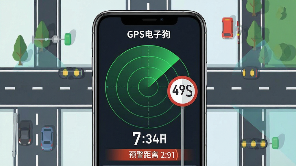 һ��GPS���ӹ�ʵʱ����Ԥ�����ܵ�չʾͼ����������Ϊ�ֻ���Ļ��ʾ�״�ɨ�貨�������ٱ�־������Ϊ��Ļ���С����ܻ��Ƶ�·Ԫ�أ����Ϊ��ƽ���Ƽ��磬ϸ�ڰ�����GPS���ӹ������֡��ٶ���ֵ��Ԥ��������ʾ�����ʸ���ɾ����޶���Ԫ��