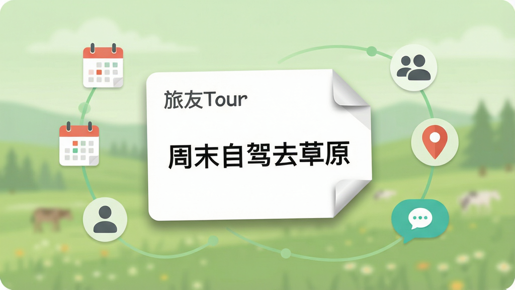 ��������Ϊһ���������г̿�Ƭ����Ƭ��д�С�����Tour���롰��ĩ�Լ�ȥ��ԭ����������Ƭ��Χ��������ͼ�ꡢ����ͼ�ꡢ��λͼ�������찴ť������Ϊ����ɫ����羰�黯������Ϊ��Ƭ���С�Ԫ�ػ��ƣ����Ϊ���±�ƽ����Ϣͼ��ϸ���Ͽ�Ƭ���۽�����Ӱ��ͼ�������������ʸ��塢�ɾ����޶���Ԫ��