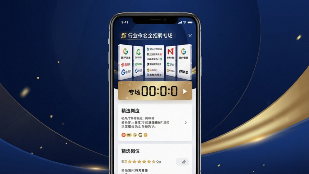 ��ҵ�ҹ�������������Ƹר��ҳ�棬�ֻ���Ļ��չʾ��ҵLogoǽ��ר������ʱ������·�Ϊ��ѡ��λ��Ƭ�б�������Ϊ����ɫ��������ɫ��׺�������������Ű����������ʸɾ����޶���Ԫ��