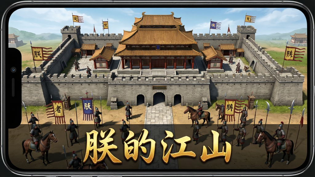 �ֻ���Ļ��չʾ����������Ϸ���ǻ��棬��������ΰ�Ĺ��������Χ�����ų�ǽ��ʿ���������·���