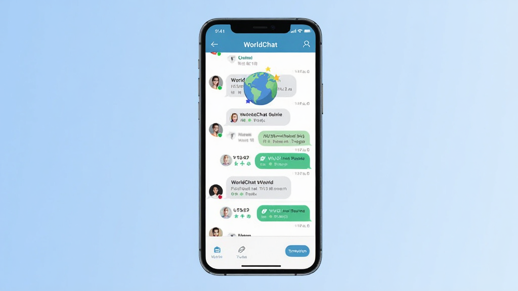 һ��չʾ WorldChat ������������ֻ�����ͼ�������������ֻ���Ļ����Ļ����ʾ WorldChat �����б������ͼ�꣬����Ϊǳ��ɫ���䣬����Ϊ���й�ͼ��������ִ���ϸ�ڰ����������ݡ������û�ͷ�񡢷��밴ť�������������ɾ����޶���Ԫ��