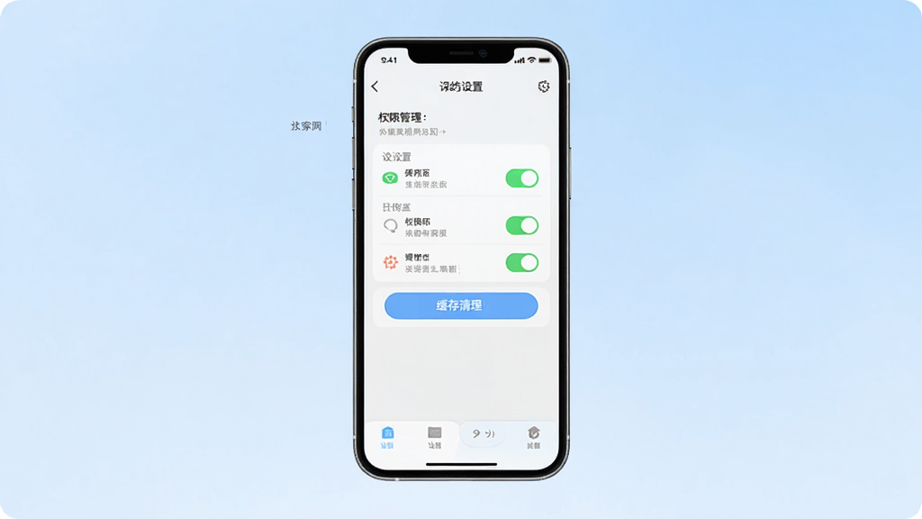 �Ҽҷ�APP�ƶ��˲���ָ��ͼ������Ϊ�ֻ���Ļչʾ���ý����Ȩ�޹���ҳ�棬����Ϊ�ֻ��������У�����Ϊǳ��ɫ���䣬�Ű�Ϊ����ʽ��ͼ���ϸ�ڰ���Ȩ�޿��ظ���������������ť����������ͼ���࣬����Ϊ����4K���ɾ��޶���Ԫ�أ������в������κ�����ˮӡ