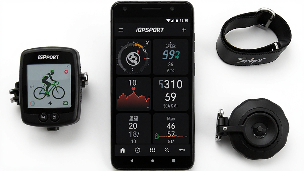 һ��չʾ iGPSPORT Ӧ��������ĸ����ƷԤ��ͼ�������������һ����׿�ֻ�����Ļ��ʾ iGPSPORT ���������Ǳ��̣������ٶȡ�̤Ƶ�����ʡ���̵�ģ�飬�ֻ����ڷ�һ�� iGPSPORT ����������Ҳ�������ʴ���̤Ƶ����������������ɾ��İ�ɫ���������־��жԳƣ����Ϊ�ִ��Ƽ��в�Ʒ��Ӱ��ϸ����ͻ���豸�ʸ�����Ļ�����ȣ����ʸɾ��������޶���Ԫ��