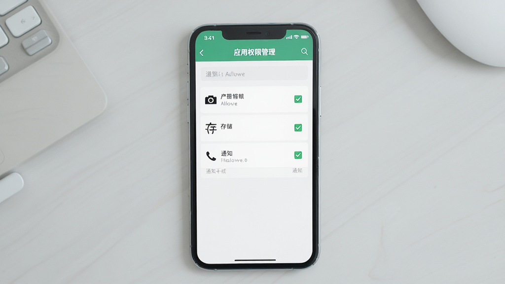 ͼζ�̼Ұ�װȨ������ʾ��ͼ���ֻ���Ļ��ʾӦ��Ȩ�޹���ҳ�棬������洢��֪ͨ����Ȩ�޾�����ѡ����������Ϊǳ��ɫ���棬��������ˣ���ͼ���У������������޶���Ԫ�ء�