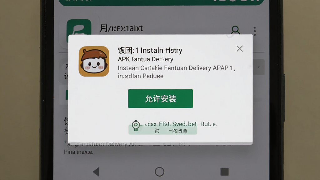 һ��չʾ��׿�ֻ���װ�������� Fantuan Delivery APK�ļ��Ľ����ͼ������Ϊ�ֻ���Ļ��ʾ��װȷ�ϵ���������Ϊ���жԻ����Ű��࣬���Ϊϵͳԭ����ϸ�ڰ�����������װ����ť��Ӧ��ͼ���Ȩ����ʾ�����ʸ��壬�ɾ����޶���Ԫ�ء�