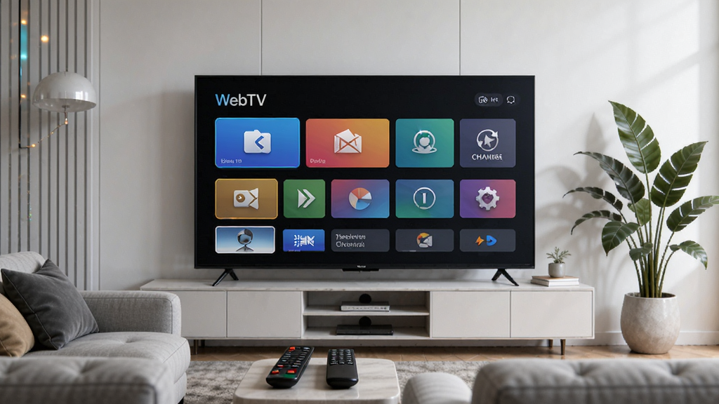 ����WebTV�Ĺٷ�����ͼ������Ϊ�����е����ܵ�����Ļ����Ļ��ʾ��ʵ�Ƶ��������棬���־��жԳƣ��Ű������������ִ��Ƽ��У�ϸ�ڰ���ɳ����ң��������ֲ��׺�����ʸ��壬�ɾ����޶���Ԫ��