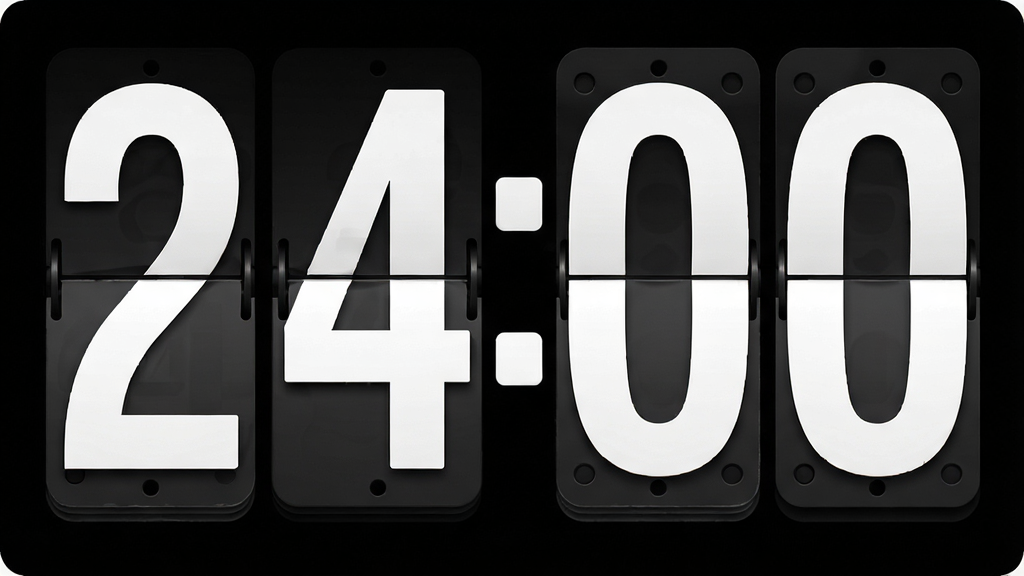 һ�ŷ�ҳʱ��24HӦ�ý������дͼƬ������Ϊ��Ļ����޴�İ�ɫ��ҳ������ʾ��24:00��������Ϊȫ����ɫ�������Ű漫�򣬷��Ϊ���Ż�е���ִ������ںϣ�ϸ��չʾ���ֿ�Ƭ��ҳʱ�������θк���Ӱ�����ʸ��壬�ɾ����޶���Ԫ��