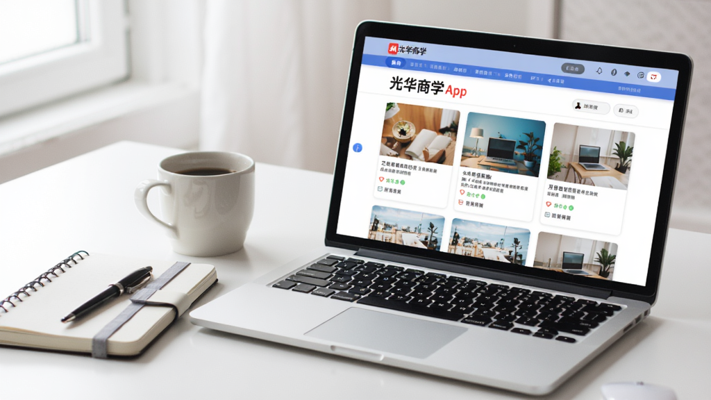 һ��չʾ����ѧϰ������ͼƬ��������һ̨�ʼǱ����Դ���ʾ�⻪��ѧApp�Ŀγ��б�ҳ�棬�Ա߷��űʼǱ��Ϳ��ȱ����������࣬�������������ϸ�ڷḻ�����ʸɾ����޶���Ԫ��