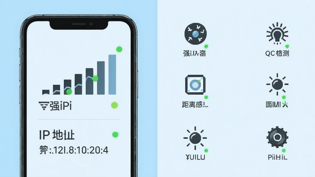 �ֻ��豸��Ϣ��ȫ�Ĵ����������������ʾ��ͼ���������չʾ�ֻ���Ļ��ʾWiFi�ź�ǿ�Ⱥ�IP��ַ���Ҳ�չʾ���ִ�����ͼ���������ǡ������Ӧ�������ߴ������ȣ����ֲ������ҷ����Ա��Ű棬���Ϊ��Լ���µ�ǳ��ɫ����ϸ�ڰ����������źŸ�ʹ�����״ָ̬ʾ�ƣ�����ϸ�壬�ɾ����޶���Ԫ��