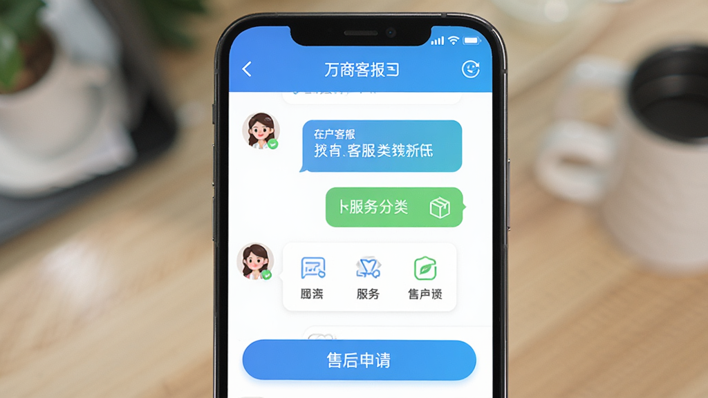 ������ѡAPP�ͷ����ۺ�ҳ�棬����Ϊ�ֻ���Ļչʾ���߿ͷ��Ի������ۺ�������ڣ�����Ϊ��������빦�ܰ�ť��ϣ����Ϊ�Ѻ��׺ͷ磬ϸ�ڰ����ͷ�ͷ����Ϣ������������ͼ�꣬��������������ɾ����޶���Ԫ��