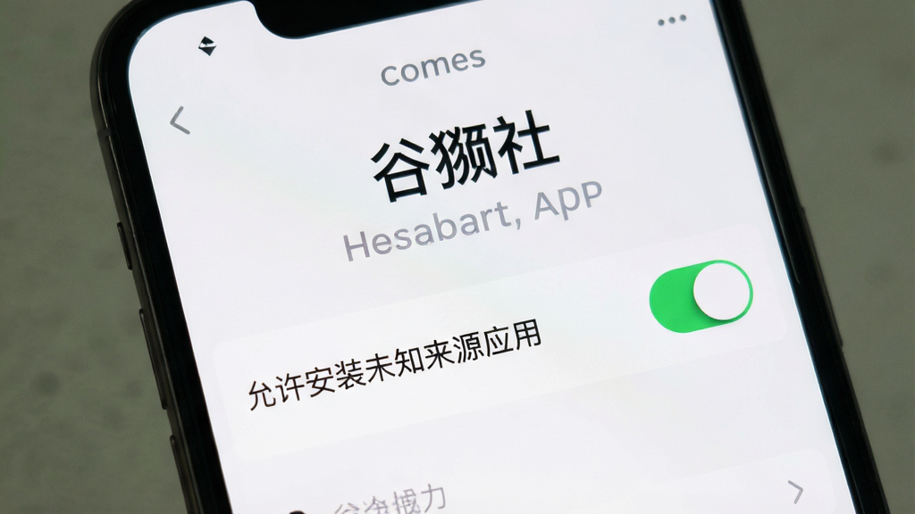һ���ֻ���Ļ��ʾ��̡��APP�İ�װȨ�����ý��棬�������С�������װδ֪��ԴӦ�á��Ŀ��ذ�ť�������С���̡�硱���֣��������ֱ�ۣ����ʸ��壬�ɾ��޶���Ԫ��