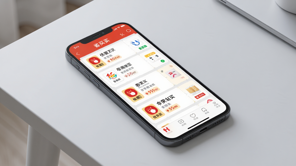 ʡ�����Ż�ȯ�ۺϹ���չʾͼ��������һ���ֻ�ƽ���������ϣ���Ļ��ʾʡ����APP�ڶ������ƽ̨���Ż�ȯ�б���ÿ�ſ�Ƭ����ƽ̨ͼ���ȯ��۸񣬱����Ǽ���ǳ��ɫ���棬���дʵ��������ͣ������������ɾ��޶���Ԫ��