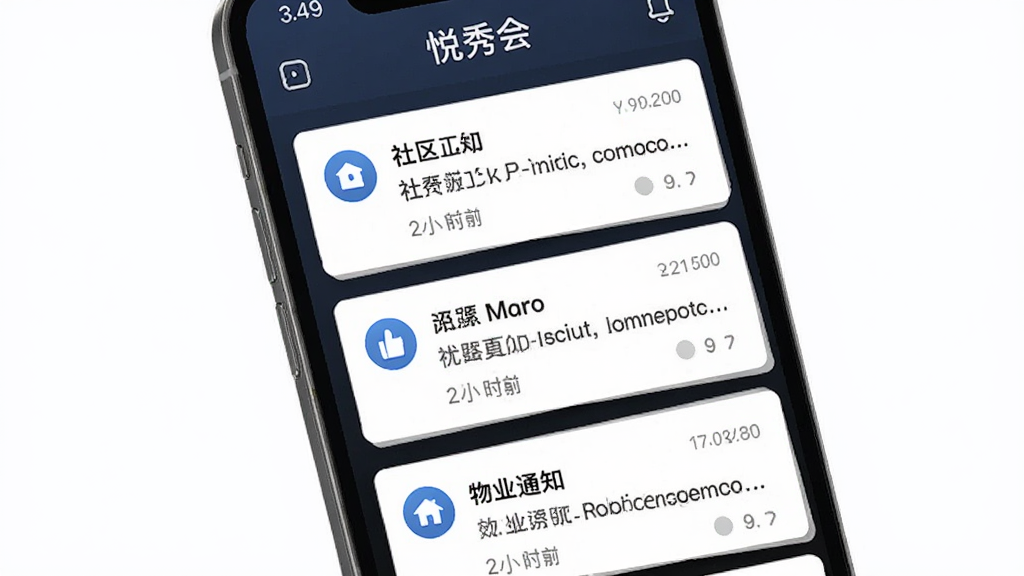 ����Ϊ�ֻ���Ļ��ʾ�����APP��������������Ϣ���ͽ��棬��Ļ��չʾ������ҵ֪ͨ��Ƭ������Ϊ���¹����б������������ϸ�ڰ���֪ͨͼ�ꡢʱ�����δ����ǣ������������ɾ����޶���Ԫ��