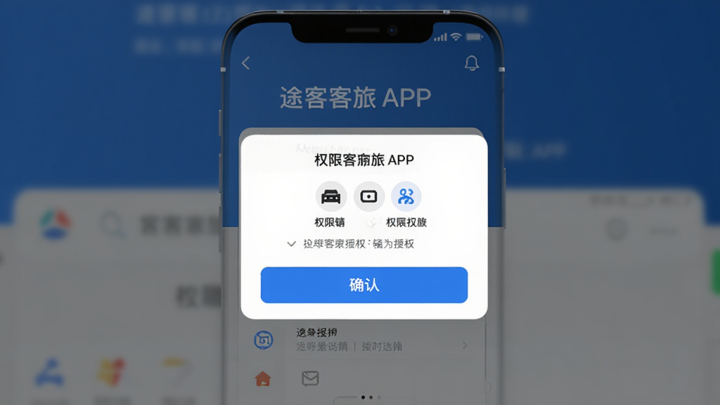 ����Ϊ;������APP���ֻ��ϵİ�װ����ҳ�棬����Ϊ�ֻ�����չʾȨ����Ȩ�������Ű���У����Ϊ������˵��ƶ���UI���ϸ�ڰ���Ȩ��ͼ���ȷ�ϰ�ť�����ʸ��壬�ɾ����޶���Ԫ��