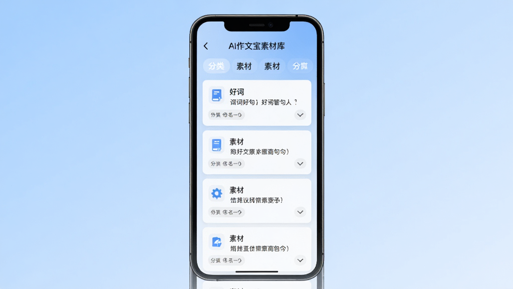 AI���ı��زĿ�ҳ��չʾ���ֻ���Ļ���ַ����ǩ���زĿ�Ƭ�б�����Ƭ����ʾ�ôʺþ������ԣ�����Ϊǳ��ɫ���䣬���ֲ��ô�ֱ�б��Ű棬����ִ���࣬ϸ�ڰ���ͼ�������ֲ㼶�����ʸ��壬����ɾ����޶���װ��