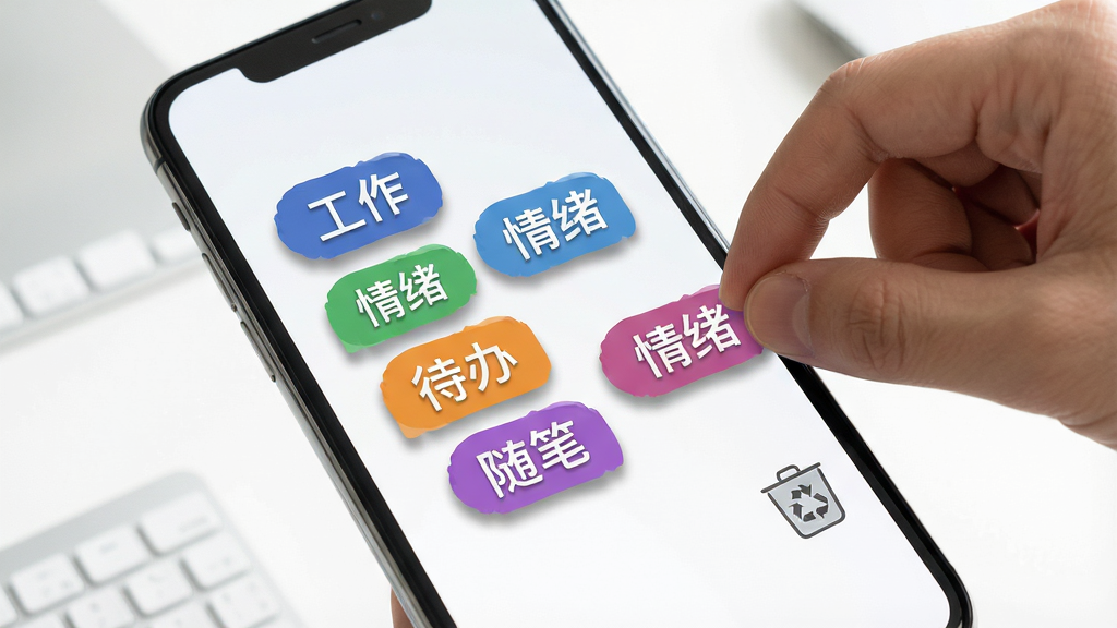 ����������һ���ֻ���Ļ��д����Ļ����ʾ��ɫ�ı�ǩ�ƣ���ǩ��д�š������������������������족������ʡ�����������ɫ���졣һֻ�����ڽ�����������ǩ��ק����Ļ��Ե�Ļ���վͼ���С�����Ϊ����ɫ����̨�����Ϊ�ִ�UI���չʾ��ϸ���ϱ�ǩ����΢��ͶӰЧ�������ʸ��壬��ͼ��࣬�޶���װ�Ρ�