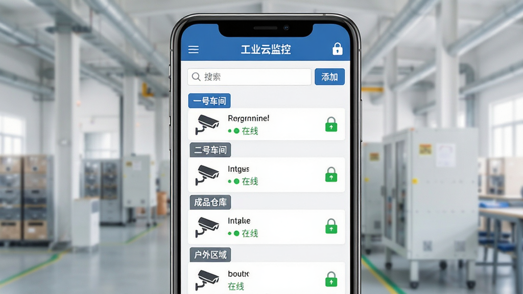 ��ҵ�Ƽ���豸������Ȩ�޹������棬��������Ϊһ���ֻ���������Ļ����ʾ�豸�б��ͷ����ǩ�����������һ�ų��䡱�����ų��䡱����Ʒ�ֿ⡱���������򡱣�ÿ��������������ͷͼ�������״̬�������С���ҵ�Ƽ�ء����֣������������Ű���������дʵ����ϸ����Ȩ����ͼ�ꡢ���������Ӱ�ť�����ʸ��壬�ɾ����޶���Ԫ��