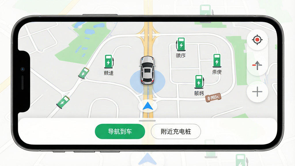 �ֻ���Ļչʾ��ͼ�������棬��ͼ�ϱ�ע����λ���븽�����׮ͼ�꣬��Ļ�·���