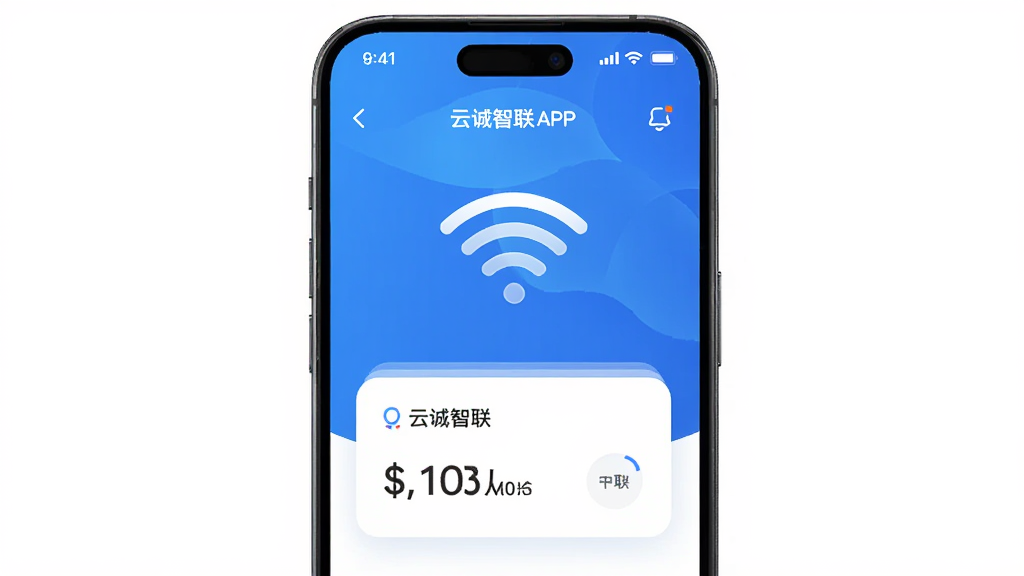 ����Ϊһ�������ֻ�չʾ�Ƴ�����APP�����棬���ֲ��þ��й�ͼ���ֻ���Ļ��ʾWiFi�ź�ͼ�������������壬�Ű������������Ϊ�ִ��Ƽ���UI��ƣ�ϸ�ڰ�����ɫ���䱳���Ͱ�ɫ��Ƭʽ����Ԫ�أ����ʸ���ɾ��޶���Ԫ��