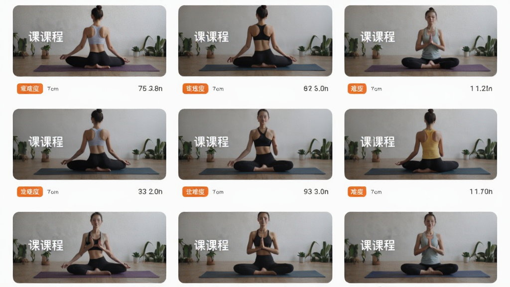 ��������Ϊ���App�Ŀγ��б����棬���ֲ�����������չʾ�����٤�γ̷��棬�Ű��������򣬷��Ϊ�ִ���ԼUI��Ʒ磬ϸ�ڰ����γ�����ͼ���Ѷȱ�ǩ��ʱ����ʾ�����ʸ���ɾ��޶���Ԫ��