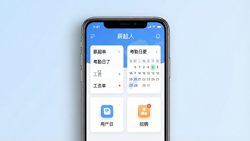 һ��չʾн����Ӧ�ý�����ֻ�����ͼ�������������һ�������ֻ�����Ļ��ʾн����APP��н������Ǳ��̣��������ʵ���Ƭ��������������Ƹ���ͼ�꣬����Ϊ����ǳ��ɫ���䣬���ֲ��þ��жԳ��Ű棬����ִ�����ϸ�����ֻ���Ե����΢��Ӱ����Ļ������������ʾ��н���ˡ����������ʸ��壬����ɾ����޶���Ԫ��