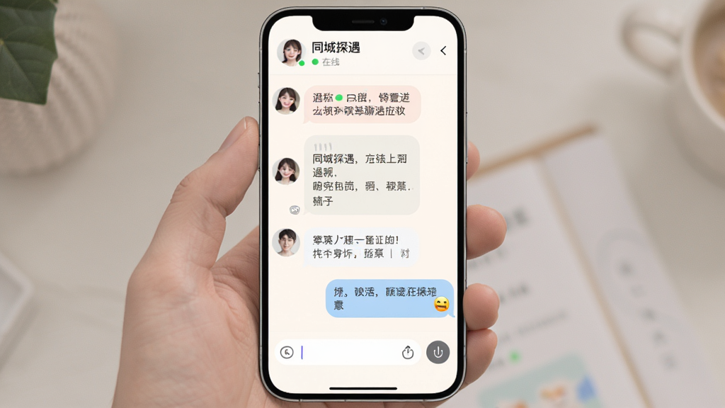 ͬ��̽�����컥�����棬�ֻ���Ļ��ʾ�Ի������б������Ϊ�Է�ͷ������Ϣ���Ҳ�Ϊ�Լ����͵���Ϣ��������������飬������ʾ�Է��ǳ�������״̬���ײ�Ϊ������빦�ܰ�ť����������ͣ�ǳɫ������Բ�����ݣ���������������ɾ����޶���Ԫ��