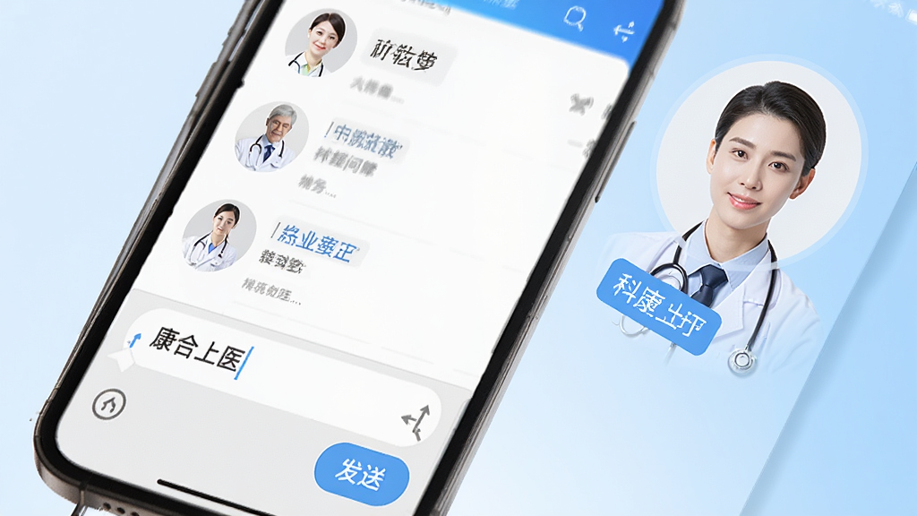 ������ҽAPP�������﹦�ܽ�����д���ֻ���Ļչʾҽ���б������촰�ڣ������Ҳ���ҽ��ͷ��Ϳ��ұ�ǩ��������û�������뷢�Ͱ�ť������Ϊ����ɫ���䣬���Ϊ��ˬҽ�Ʒ磬ϸ�����������ʸɾ����޶���Ԫ��