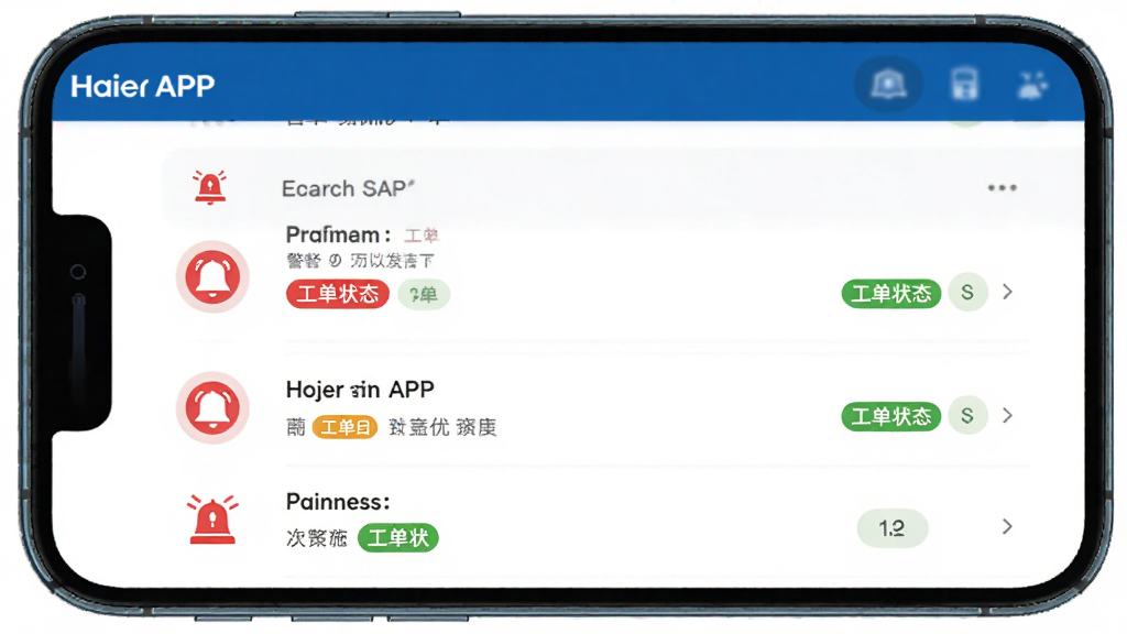 �����Ǻ�������APP�ĸ澯�빤�����棬����Ϊ�ֻ���Ļչʾ���Ű�Ϊ�б�ʽ�����Ϊ������ά�磬ϸ�ڰ�����ɫ�ĸ澯����ͼ��͹���״̬��ǩ�������������ɾ����޶���Ԫ��