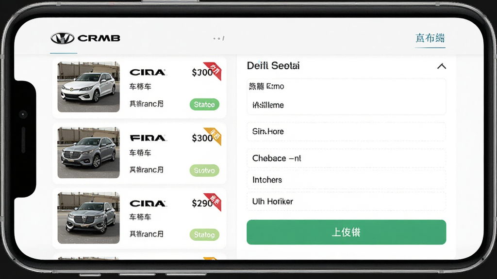 һ�����̻��˳�Դ�������ܽ��棬����Ϊ�ֻ���Ļ��չʾ�����б��ͷ�������������Ϊ��೵������ͼ�б����Ҳ���ϸ��Ϣ�༭�������Ϊ��ƽ��������ƣ�ϸ�ڰ�������Ʒ�Ʊ�ʶ���۸��ǩ��״̬�Ǳ���ϴ���ť������Ϊ����UI��Ⱦ���ɾ����࣬�޶���װ��Ԫ��
