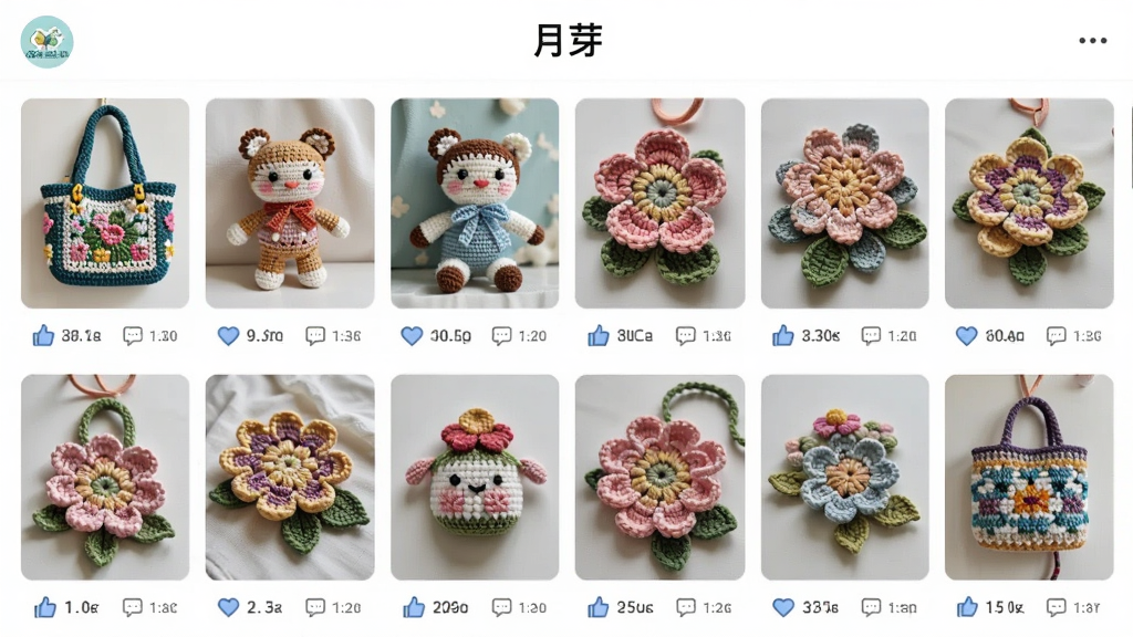 ������Ʒչʾҳ�棬���������ж���û������Ĺ�֯��Ʒ����ͼ��������������ż������ȣ�ÿ��ͼ�·��е���������ͼ�꣬������ʾ����ѿ���������⣬����Ϊ�ٲ������񣬷��Ϊ�罻Ӧ�ý��棬ϸ������չʾ��Ʒ�뻥�����ݣ����ʸ��壬�ɾ����޶���Ԫ��