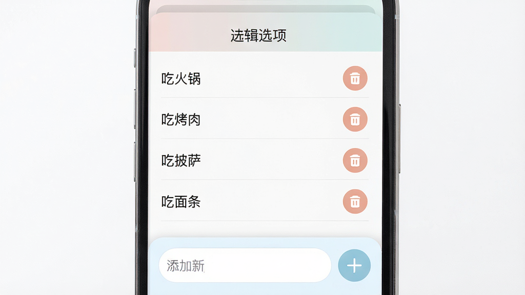 �ۻ�С�����������Զ���ѡ��༭���棬�ֻ���Ļ����ʾһ���б����б������