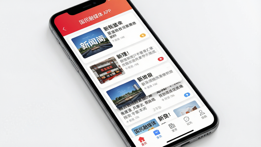 �ֻ���Ļ����ʾ������ý��APP�����棬����Ϊ��ɫ���䵼�������м�Ϊ������Ѷ��Ƭ�ٲ������֣��ײ�Ϊ�������ͼ�꣬����Ϊ�ɾ��İ�ɫ�����������ִ��������������޶���Ԫ��