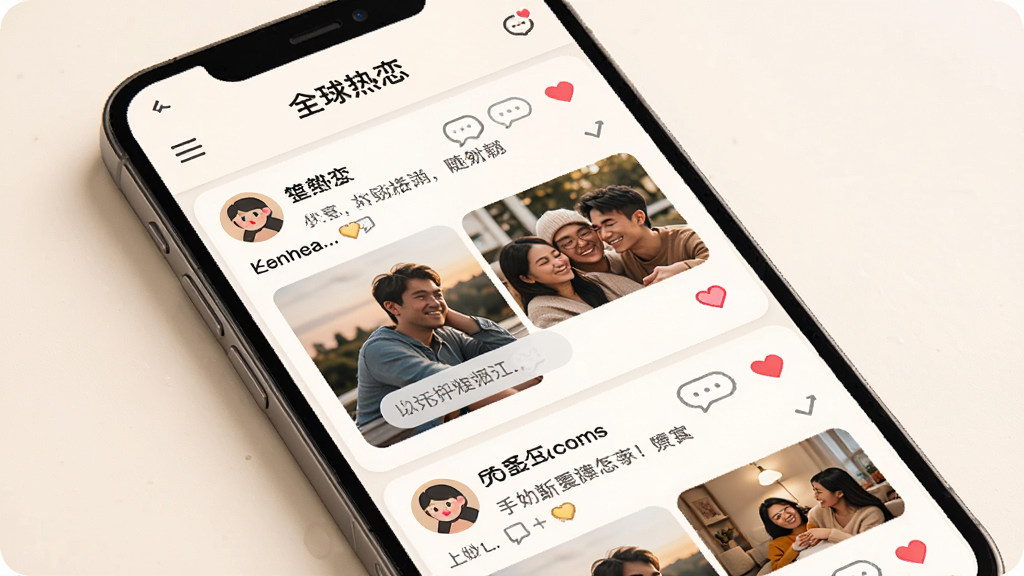 ����չʾ��ȫ����������̬����ҳ�棬����Ϊ�ֻ���Ļ������Ϊ�ٲ�����Ϣ����ÿ����̬�����û�ͷ������������ͼƬ����ͼ������Ϊů��ɫ�������ܰ�����ϸ�ڰ������ް���ͼ�����������ݣ����ʸ��壬����ɾ����ࡣ