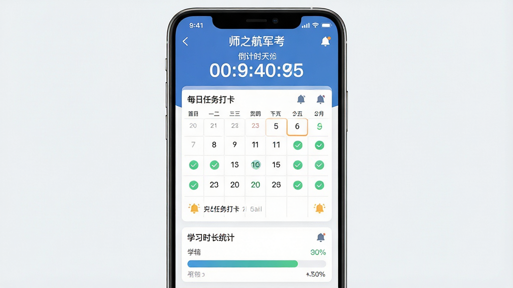 һ���ֻ�Appѧϰ�ƻ�����չʾͼ����������Ϊ��ʦ֮�����������������������Ϸ�Ϊ����ʱ�������м�Ϊÿ��������б����·�Ϊѧϰʱ��ͳ�������Ű������򣬷��Ϊ����Ч�ʹ��߷磬ϸ�ڰ����������ӡ���ɹ�ѡ����������ͼ�꣬���ʸ��壬����ɾ����޶���Ԫ��