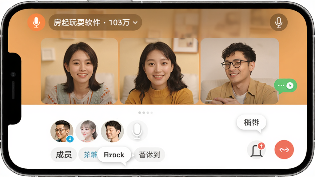 һ����ˣ��������������棬����Ϊ�ֻ���Ļչʾ�����������쳡���������Ϸ�Ϊ������Ϣ�·�Ϊ��Ա�б����Ű����룬�����ů��ϸ�ڰ�����˷�ͼ�ꡢ��Աͷ�񡢵�Ļ���ݣ������������ɾ����޶���Ԫ��