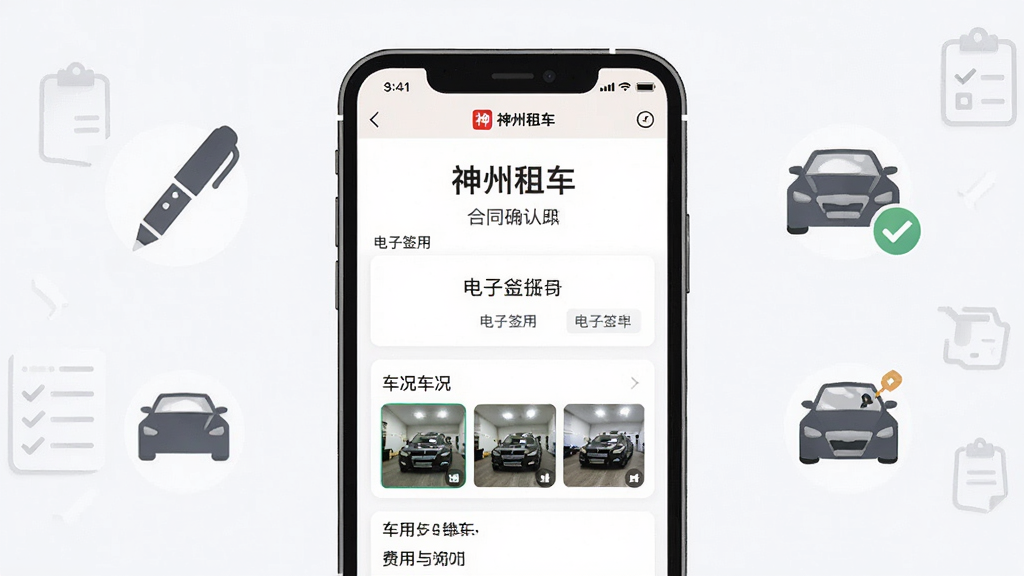 һ��չʾ���Ӻ�ͬ���鳵������Ĳ廭����������Ϊ�ֻ���Ļ��ʾ�������⳵����ͬȷ��ҳ���������ֻ����С����Ҹ���ǩ�ֱ��복�����ͼ�꣬���Ϊ��Լ����磬ϸ�ڰ�������ǩ������������Ƭ����ͼ�������ϸ�б�����������������ɾ����޶���Ԫ��