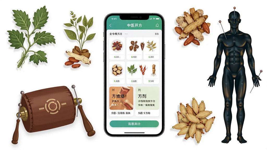 ����������һ�������ֻ�����Ļ����ʾ��ҽ����Ӧ�õĽ��棬�����а���ҩ���б��ͷ�����Ƭ���ֻ���Χ��������ҽԪ�����ҩ�����������ͭ�˼�Ӱ������Ϊ�ֻ����С�Ԫ�ػ������ܣ����Ϊ�ִ���ƽ���廭��ϸ����ҩ����������������UI������������ʸ��塢�ɾ����޶���Ԫ��