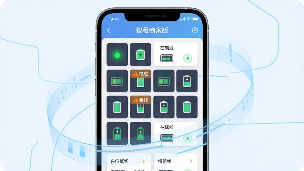 һ�ű��������̼Ұ��豸��ع��ܵ�AI��ͼ������Ϊ�ֻ���Ļ��д����Ļ����ʾ������λ״̬�������������߱�ʶ������Ϊ�ֻ�ռ�ݻ������롢��Χ���Ƶ���ɫ�����������Ű�����Ϣ��Ƭ�������У����Ϊ�Ƽ��б�ƽ�廭�磬ϸ�ڰ�����ɫ����ָʾ�ơ���ɫ�澯��ǡ����ͼ�꣬���������ɾ����޶���Ԫ�أ������пɳ������֡������̼Ұ桱