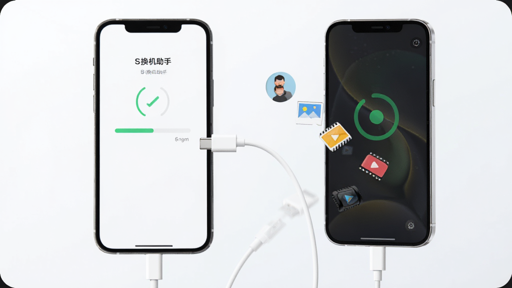 �����ֻ�ͨ��һ����ɫUSB-C���������ӣ��ֻ���Ļ����ʾ��S�������֡����ڴ������ݵĽ��������棬�Ա�����ϵ�ˡ���Ƭ����Ƶ��ͼ�����η������ֻ�������������������Ƽ��б�ƽ���������������ɾ��޶���Ԫ��