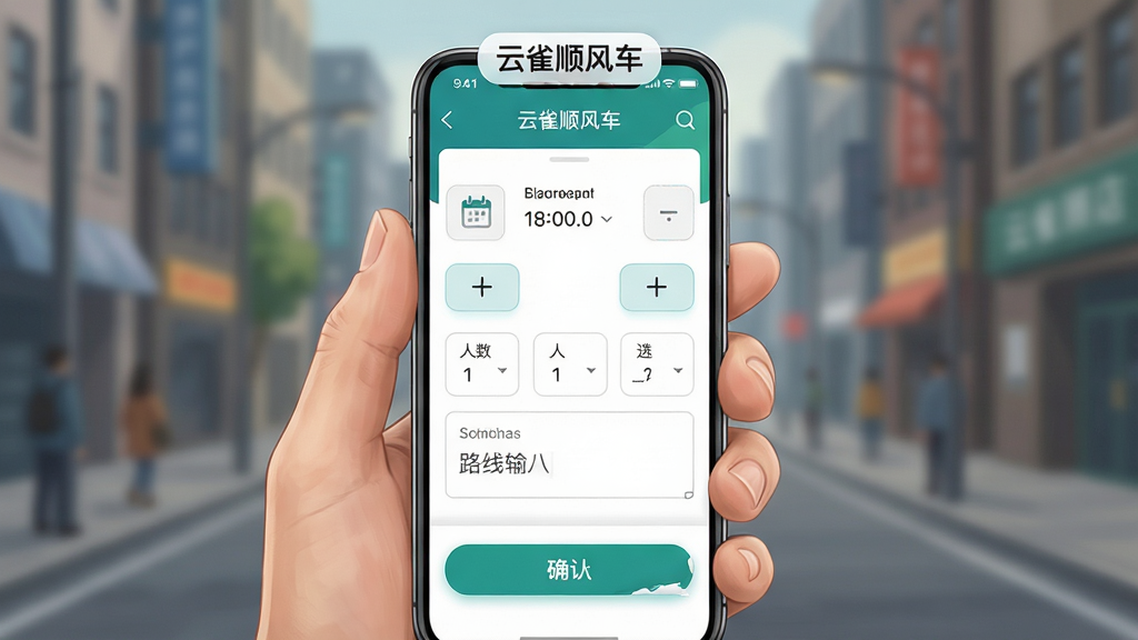��������Ϊһֻ���ճ��ֻ�����Ļ��ʾ����ȸ˳�糵���г̷�������������ʱ��ѡ������ѡ����·������򣻲���Ϊ������д���ֻ����У�����Ϊģ���ĳ��н־����Ű����ֻ�����Ϊ�Ӿ����㣬���������������Ʊ�ǩ�����Ϊдʵ�����Ӱ�в廭��ϸ�ڰ�������ͼ�ꡢ�Ӽ���ť��ȷ�ϰ�ť����������ϸ�壬����ɾ����޶���Ԫ��